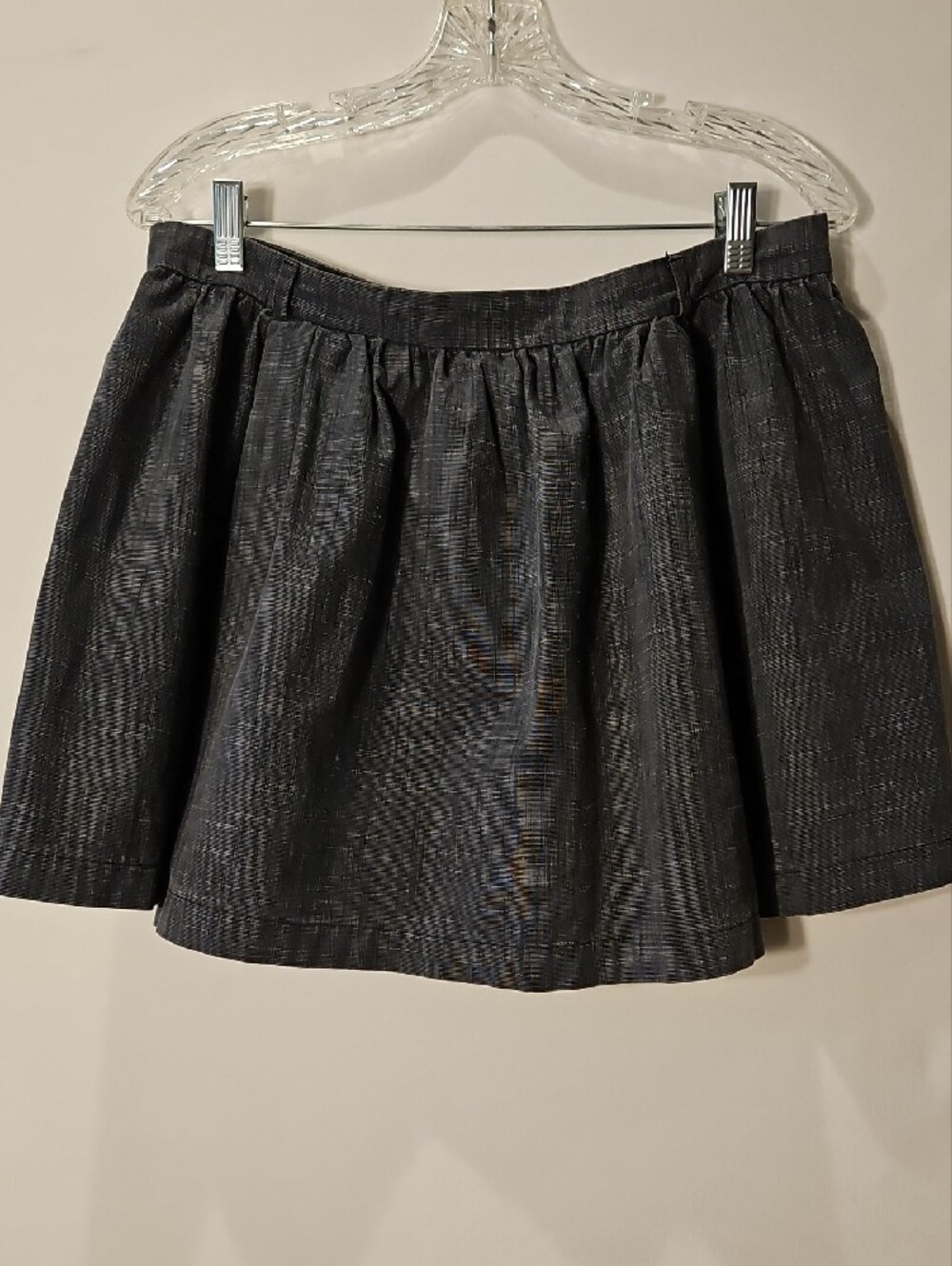 Blue Cotton Mini Skirt 0134